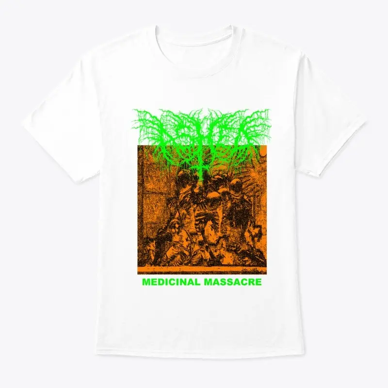 MM White Tee Green w/Orange